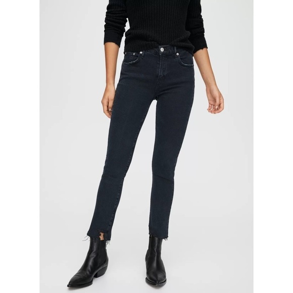 Agolde Toni Faded Black Distressed Ankles Jeans 31 - Picture 2 of 8